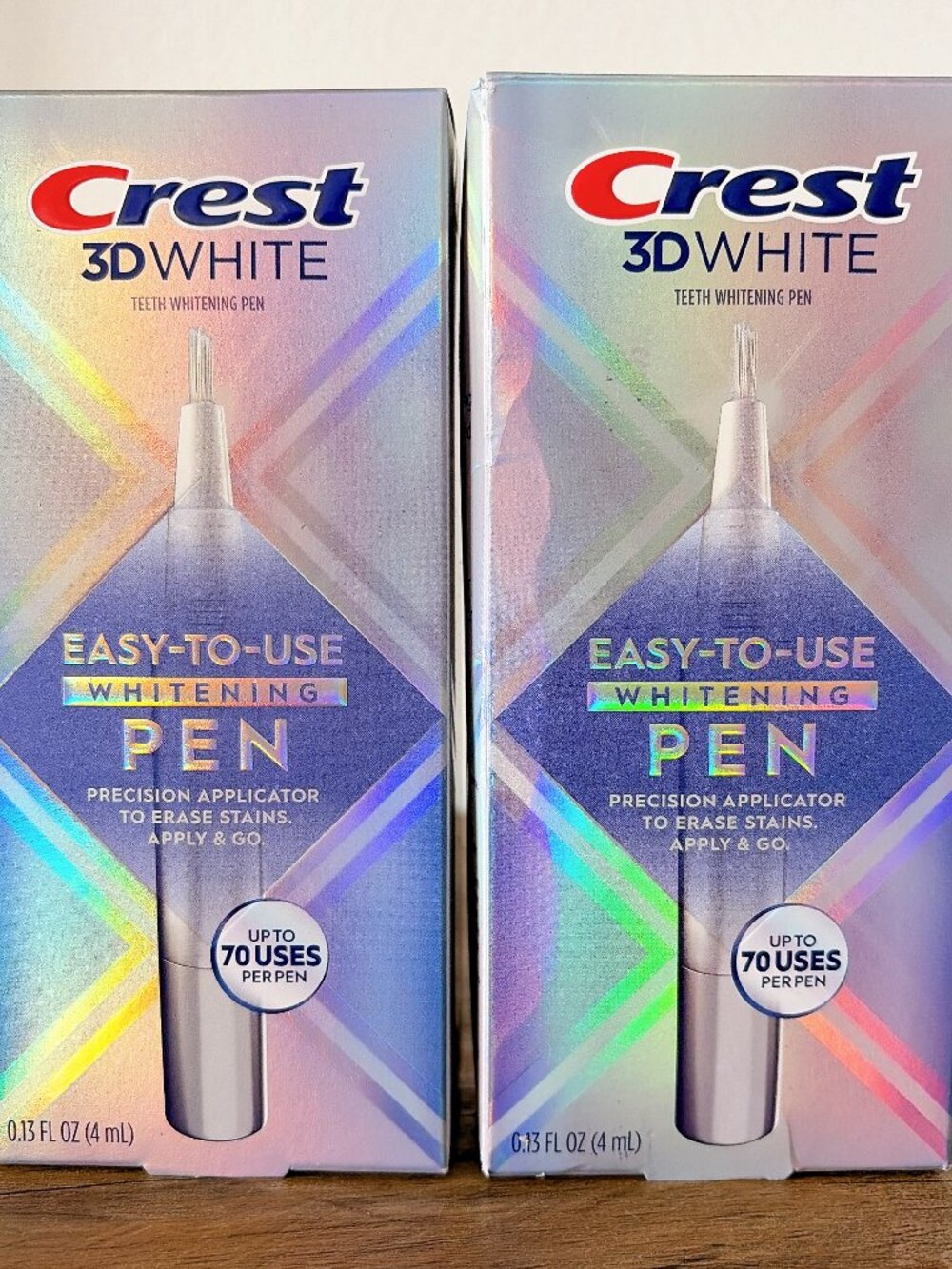 Lot of 2 Crest 3D White Easy-To-Use Teeth Whitening Pen 0.13 fl oz